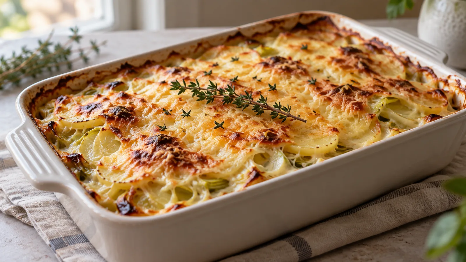 Gratin de poireaux et pommes de terre