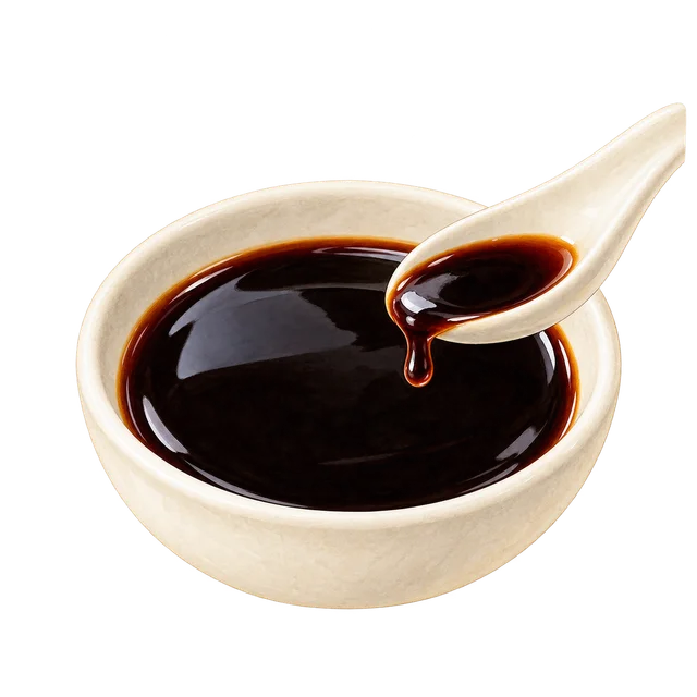 Illustration de sauce soja foncée en coupelle