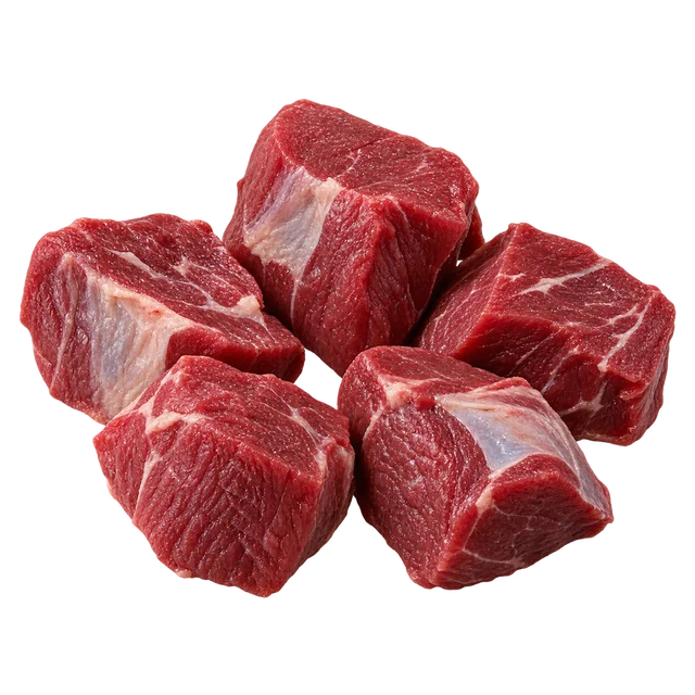 Illustration de morceaux de bœuf cru à mijoter