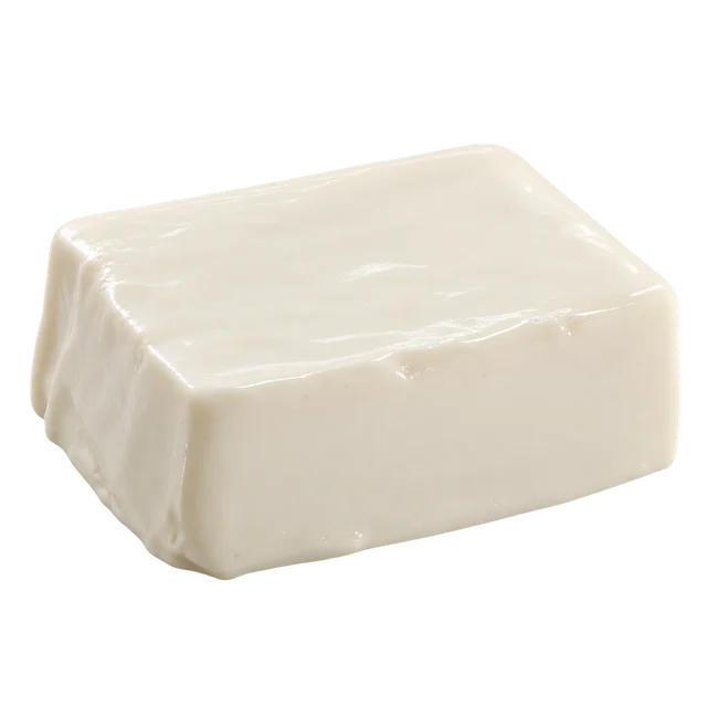 Illustration d’un bloc de tofu soyeux blanc, lisse et crémeux