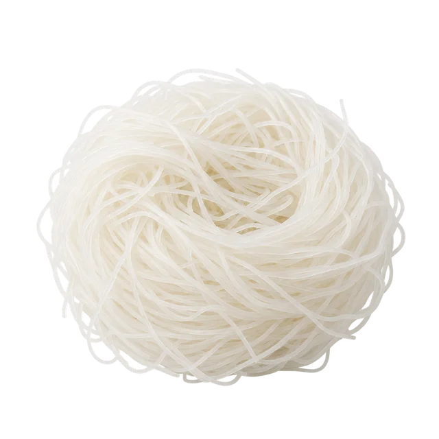 Illustration d’un nid de fines nouilles de riz blanches ; forme exacte, composition et origine non vérifiables sur l’image